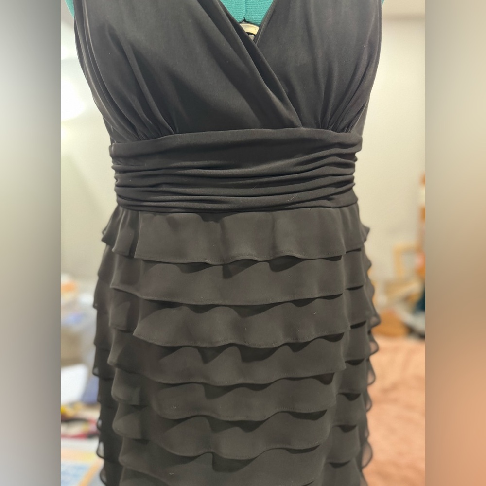 S.L. Fashions Black Layered Dress
